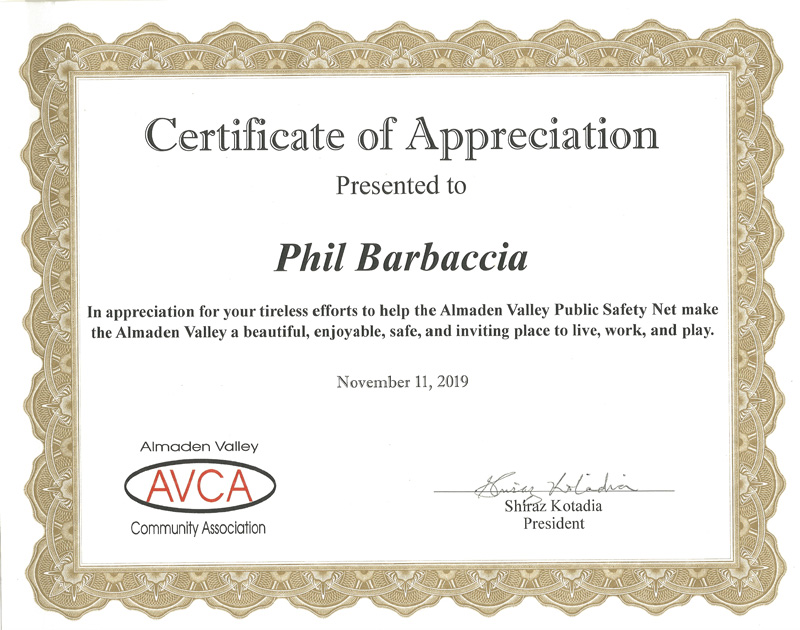 AVCA Certificate Phil
