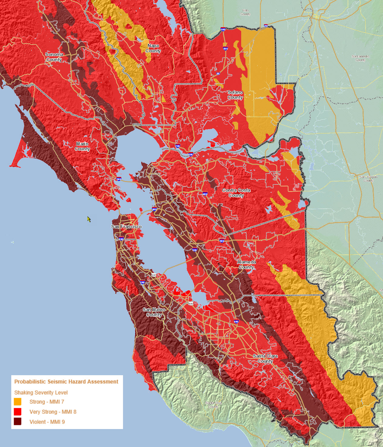 earthquake serverity bay area